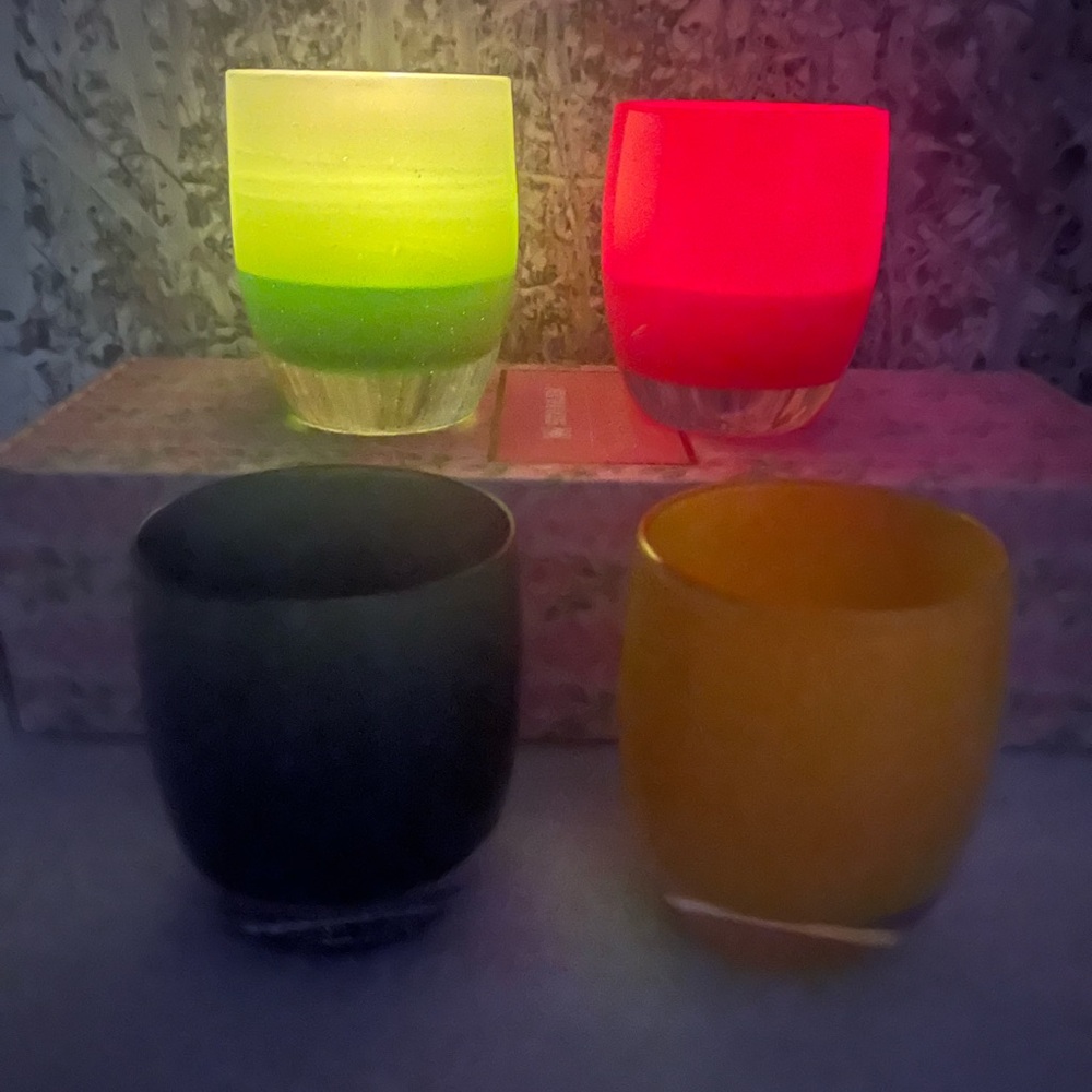 Glassybaby Pre-Triskelion Votive Candle Holders Set Of 4